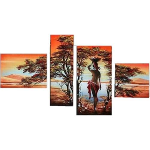 4pcs 5D Diy Diamond Painting Full Drill Resin Rhinestone Paintings Pasted Embroidery Crafts Cross Stitch Kits Wall Sticker
