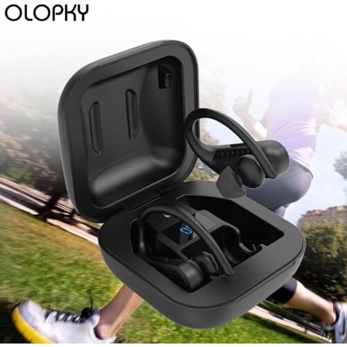 Fitness Wireless Sports Headphones TWS Bluetooth 5.0 Earphones Ear Hook Running Noise Cancelling Stereo Earbuds IPX5 Waterproof
