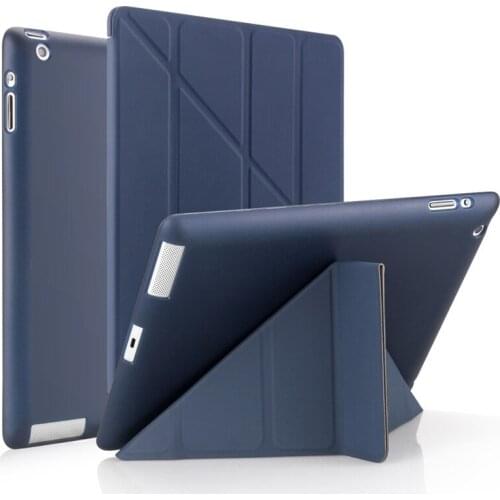 PU Leather Case For Ipad 2 3 4 ,For Ipad 2 ,For Ipad 3 ,For Ipad 4 Soft TPU Back Protective Case silicone bottom Smart Cover