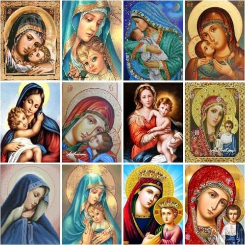CHENISTORY Paint By Number Goddess Child Handpainted Gift Drawing Acrylic Home Decor Oil Painting By Numbers Religion Figure Wal
