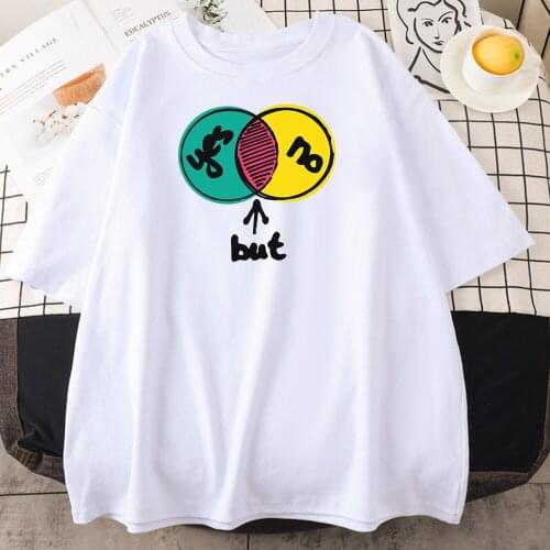 Yes But No Creativity Printing Women t Shirts Casual Spring Summer Clothing Fashion Style Tee-Shirts Oversized Female t Shirt