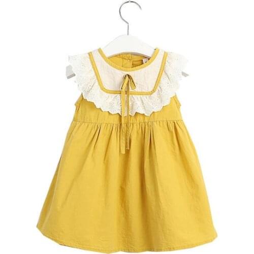 DFXD Sleeveless Kids Summer Dress For 1-5Yrs Girls Clothes Lace Elegant Princess Party Dresses Baby Vestidos Cotton Clothing
