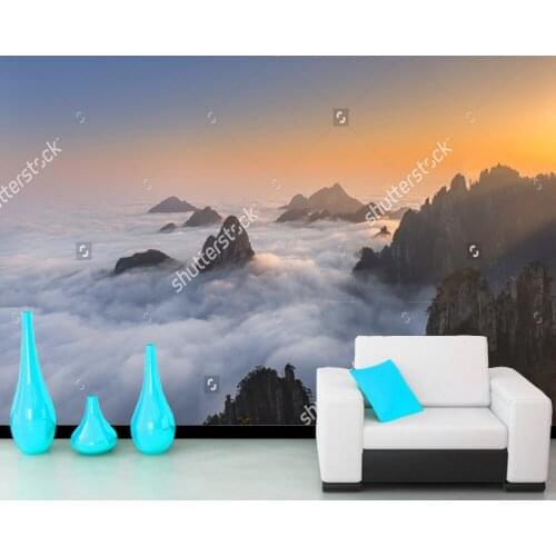 Chinese landscape wallpaper, Huangshan,Yellow Mountains,natural photo mural for living room bedroom sofa background wall paper