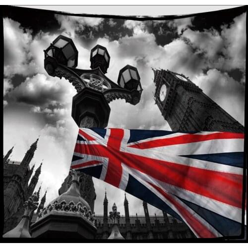 England Style Tapestry Telephone Booth Printed Large Size Wall Hanging Multifunctional Picnic Cloth Blanket Chic Ornaments