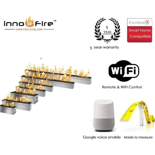 Inno-Fire 72 inch real fire intelligent ethanol fuel indoor smart alexa ethanol fireplace