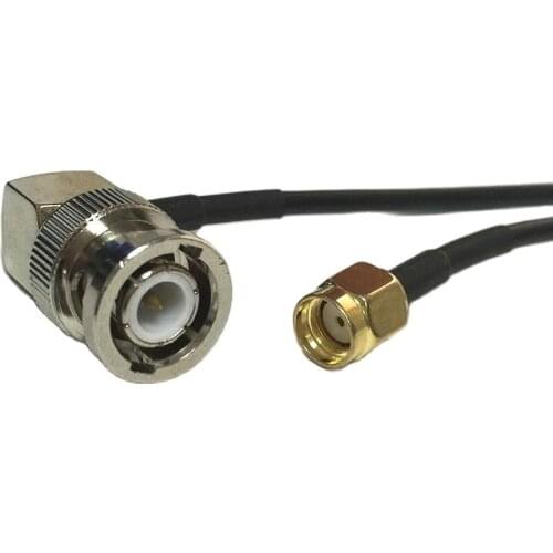 New Modem Coaxial Cable BNC Male Plug Right Angle Switch RP-SMA Male Plug Connector RG174 Cable 20CM 8" Adapter RF Jumper