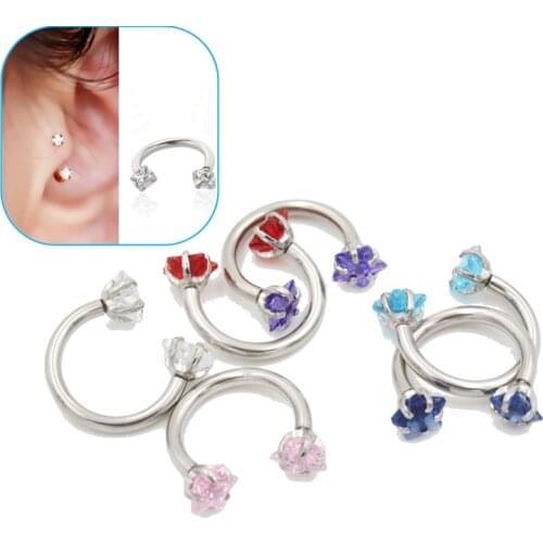 Stainless Steel Nose Hoop Ring Septum Lip Studs Cartilage Earrings Circular Tragus Ear Piercing Horseshoe Body Jewelry