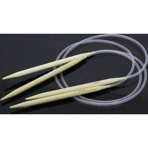 7mm Natural Bamboo Circular Knitting Needles Transparent Tube Crochet Hook Set For Knitting Sweater Home Supplies 80cm Long,1PC
