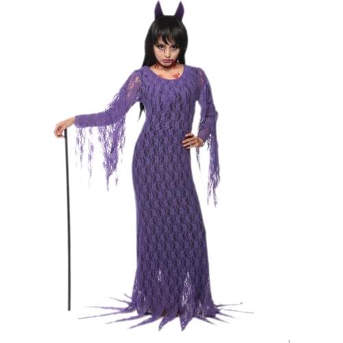 Hot Sale Demon Queen Costume Free Shipping 3S1701 Halloween Purple Devil Costumes For Women