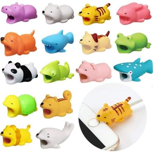Cute Cable Bite Animals Crossing Protector For Android Iphone Charging Cord Cable Buddies Cartoon Cable Biter Phone Accessory