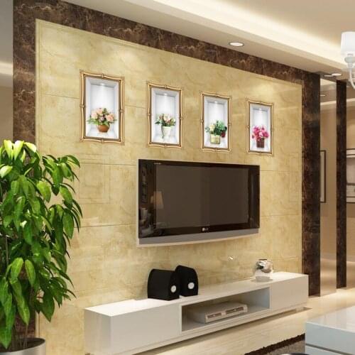 Simulation vase wall stickers Vinyl DIY Art Wall Decals For Living room TV Sofa Background wall Study Decoration Murals