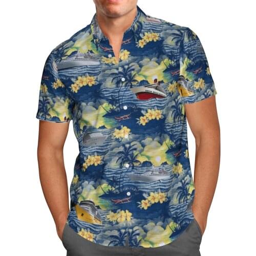 Luxury Cruise 3D Beach Hawaiian 2021 Summer Mens Shirt Short Sleeve Shirt Streetwear Oversized 5XL Camisa Social Chemise Homme