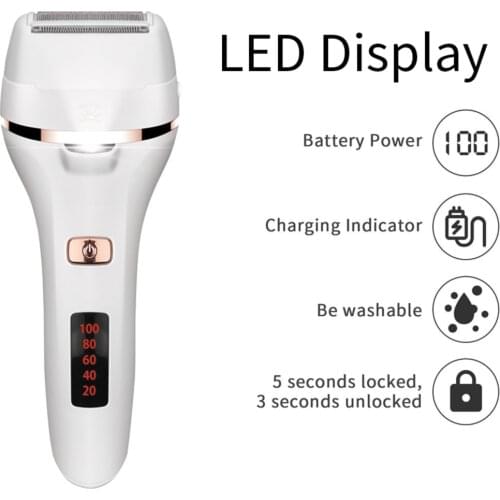 4-in-1 Electric Women Shaver Set Painless Hair Trimmer Waterproof USB Callus Remover Foot Grinder LED Display Trimmer