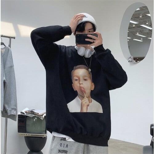 Autumn Winter New Men‘s Hoodies Loose Oversize Hoodie Sweatshirt Fashion Casual Fleece Pullover Hoodie Men Plus Size M-5XL