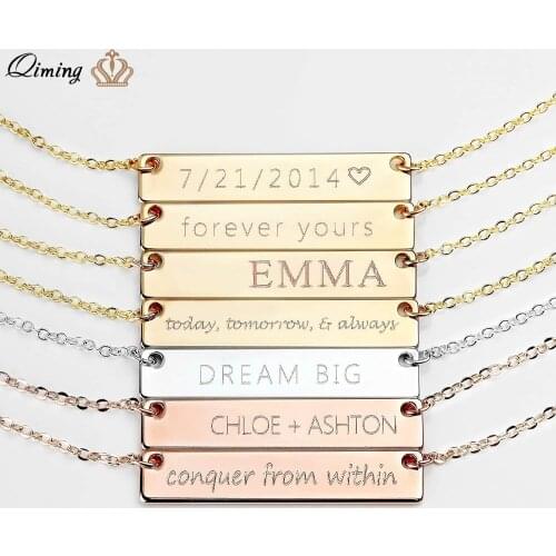 Custom Nameplate Necklace For Women Girls Baby Stainless Steel Jewelry Personalized Any Names Wedding Necklaces Pendants