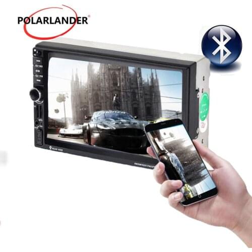 Player+Rear Camera Car Radio Mirror For Android PhoneGPS Navigation 7 inch HD With Map 2 DIN Touch Mirror Link Screen Bluetooth