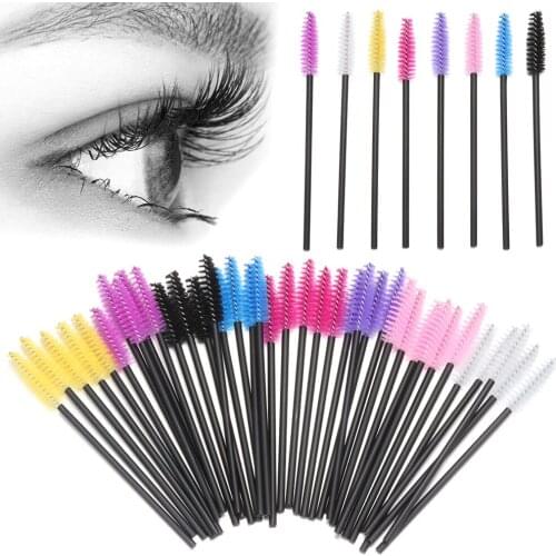 Hot 50Pcs Disposable Eyelash Brush Makeup Set Make Up Handle Eyelashes Brush Lash Extension Curling Comb Tool Eyebrow Applicator