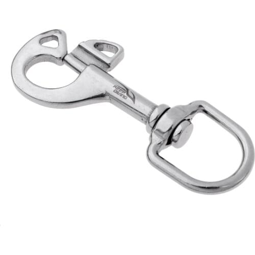 95mm 316 Stainless Steel Swivel-Eye Bolt Spring Snap Hook Eye Swivel Quick Hook Scuba Diving Hiking Camping Carabiner Pet Chain