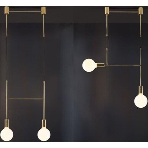 Nordic minimalist bedroom bedside Lights creative personality restaurant bar background wall geometric line Pendant lamp