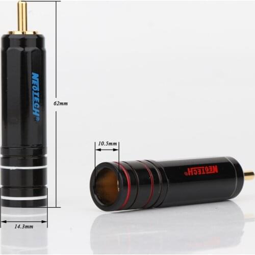 4Pcs High HI-End Gold Plated RCA Plug, Lock Collect Solder A/V RCA Connector, HIFI DIY cable diameter RCA Jack Connector