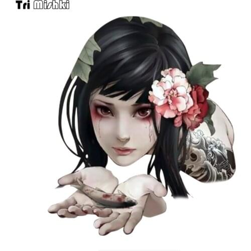 WCS948 girl Snake monster car sticker PVC colorful Decals Waterproof sticker on Car Body Rear Window