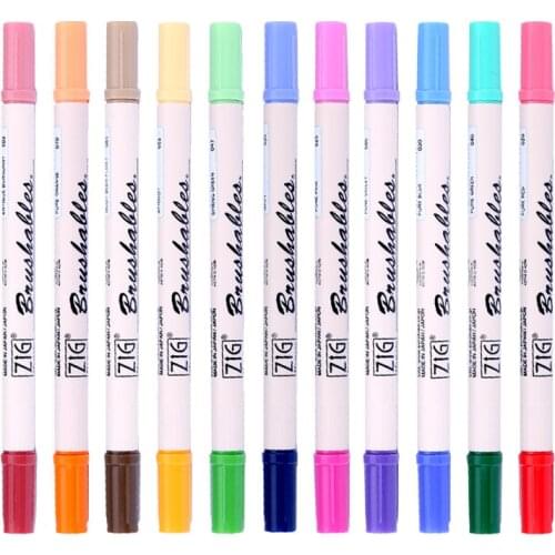 Japan Kuretake Soft Brush Pen 7700 Dark/Light Dual Head for Comics Art Word Journal Pen 1 Piece