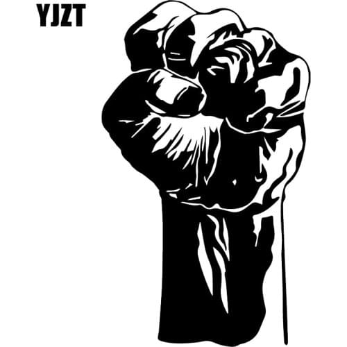 YJZT 10.7X17.8CM Fight The Power Fist Window Vinyl Decal Car Sticker Decoraiton C25-0744