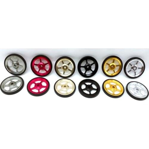 1 pair Folding Bicycle Easy Wheel 60mm for brompton bike push wheel Aluminum alloy