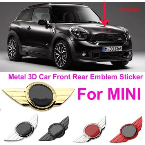 1pcs Metal 3D Letter Stickers Black/Gold/Silvery Auto Car Front Head Hood Bonnet Rear Tail Badge Emblem for R59 R60 R61 F55 F56