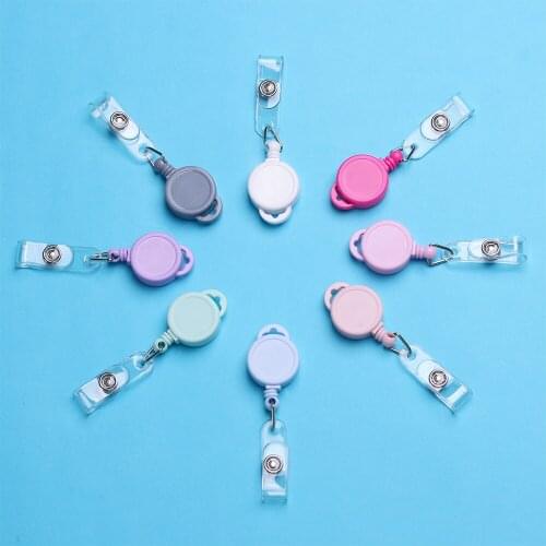 1PC New Mini Retractable Pull Badge ID Lanyard Name Tag Card Badge Holder Reels Key Ring Chain Clips School Office Supplies