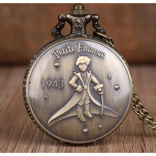 Bronze Pocket Watches New Fashion Classic Alloy Quartz Pocket Watches Necklace Chain for Boys Children