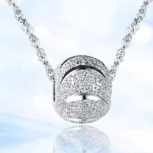 Red Trees Brand Fine Jewelry Fashion Simple 45cm 925 Sterling Silver Chain Necklace With Bead Pendant For Women Gift