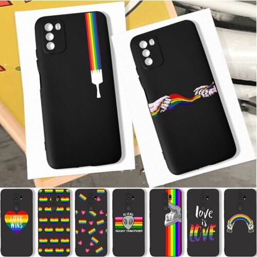 Heart Rainbow Gay Pride Phone Case for Xiaomi Redmi Note 10 Pro 9 9C 9A Note 9 Pro for POCO M3 Pro X3 Pro F3 Soft Back Covers