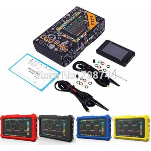 DS213 DSO213 MINI Digital Oscilloscope 4 Channel 100MS/S LCD Display USB Oscilloscopio Pocket-Sized Storage Oscilloscope