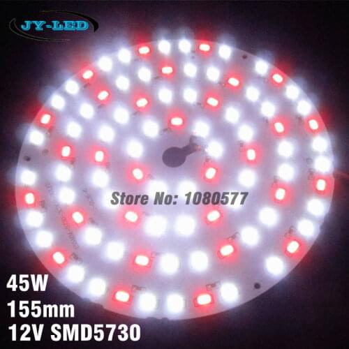 DC12V White + Red Color 45W LED PCB, Input DC 12V Needn't Driver SMD5730 High Lumen Aluminum Lamp plate