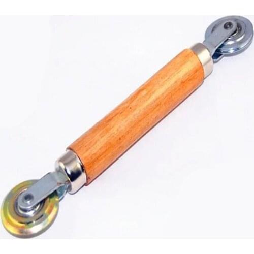 Double-headed Pressure Roller Wooden Handle New Screen Window Pulley Installation Wooden Wheel Roller Rubber Strip Accessories