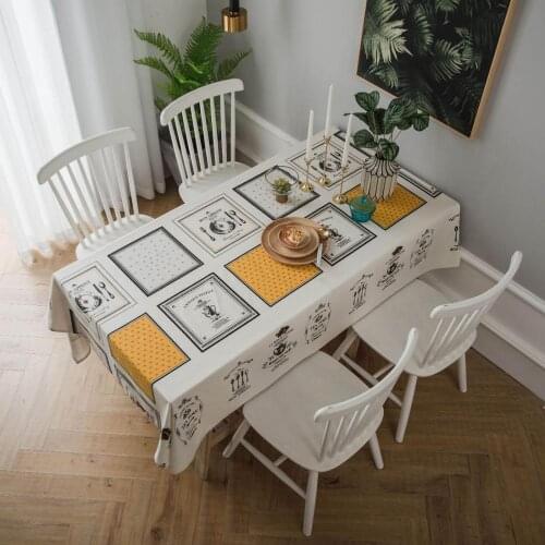 European Style Cotton Linen Printing Table Cloth Rectangle Decorative Wedding Home Kitchen Table Cover Tafelkleed