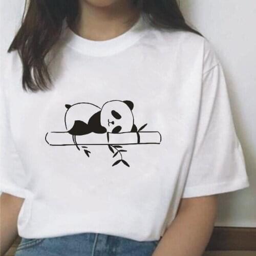 Funny Panda Cartoon Animal Print T Shirt Women Tops Summer Short Sleeve Tee Shirt Femme Casaul Harajuku Tshirt Camiseta Mujer