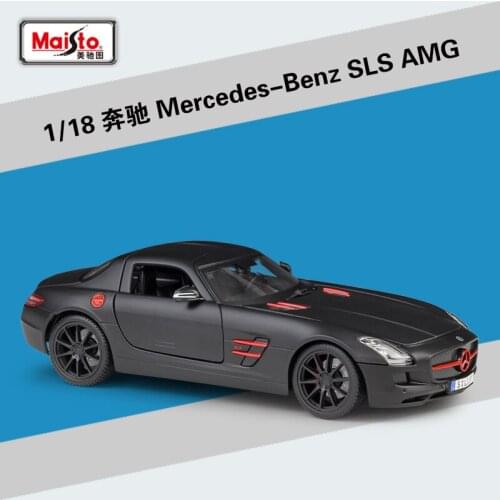 Maisto 1:18 Mercedes Benz SLS AMG Simulation Alloy Finished Car Model With Base Collection Ornament Gifts