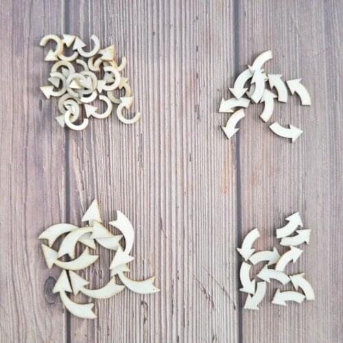 Happymems Wood Shape Cycle Arrow 120pcs DIY Craft Natural Wooden Arrows Wall Sticker Embellishments For Scrapbooking Craft