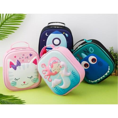 Canvas Lunch Bags Children Portable Functional Canvas Stripe Insulated Thermal Food Picnic Kids Cooler Lunch Box Bag Tote