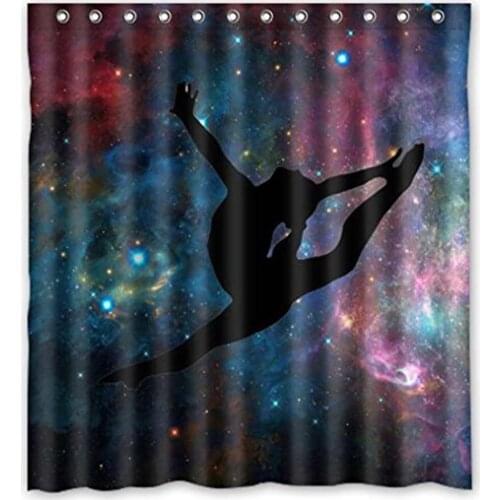 Rhythmic Galaxy Gymnastics Shower Curtain3D Colorful Bathroom Curtain Waterproof Polyester Fabric For Bath Decor Shower Sets