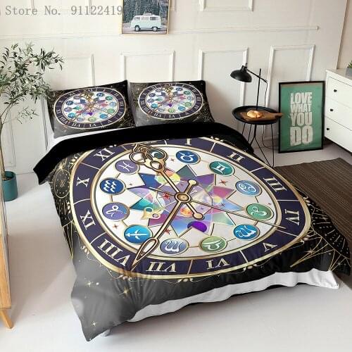 Astrolabe Bedding Set 3D Compass Constellation Duvet Cover Set Single Double Queen King Size Comforter Cover Bedroom Decor