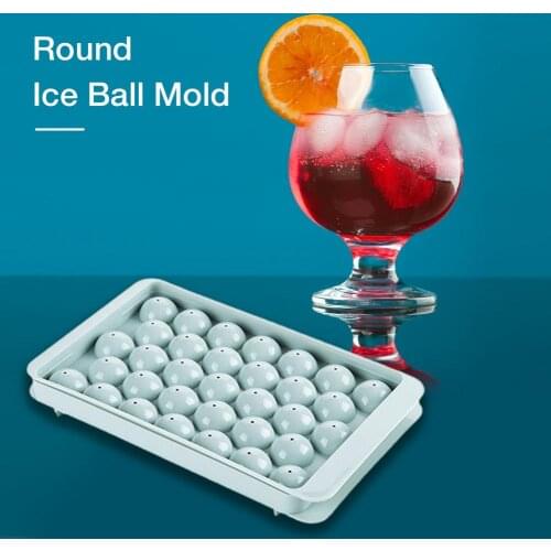 33 Cavity Ice Mould Round Ice Ball Maker With Lid Reusable Sphere Ice Cube Tray Maker Home Bar Cocktail Whiskey Ice Ball Mold