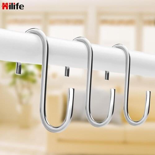 Cookware Hook Non-slip Ktichen Accessories Hat-and-Coat Hook Multifuction 38mm S Type Stainless Steel