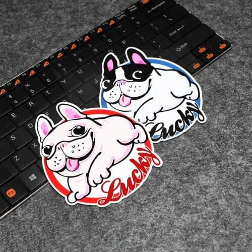 LuLuSticker#124 Cartoon Lucky Dog 3M Reflective Car Stickers and Decals Waterproof Side Window Motorcycle Fuel Tank Stickers