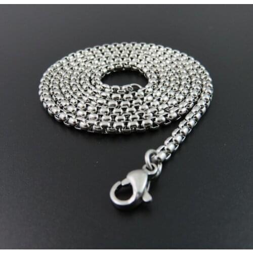 3mm 18cm -90cm Fashion Man Women Chain Necklace 316l Stainless Steel O Box Necklace Jewelry Fashion Penadnt Necklace