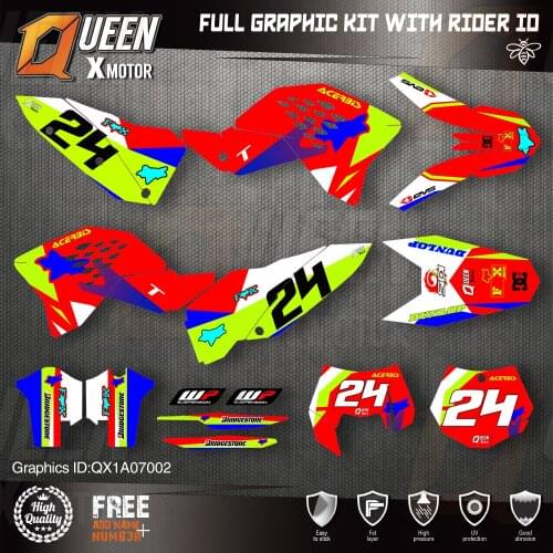 QUEEN X MOTOR Custom Team Graphics Decals Stickers Kit For KTM 2007-2010 SX SXF , 2008-2011 EXC XC-W EXC-F 002