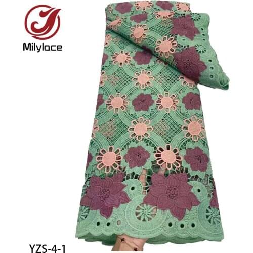 Latest French African Lace Fabric Nigerian Guipure Water Soluble Cord Lace Fabric for Wedding Dress Party YZS-4