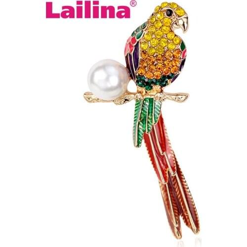 New Summer Style Cute Enamel Colorful Parrot Brooches For Women Fashion Design Animal Brooch Pin